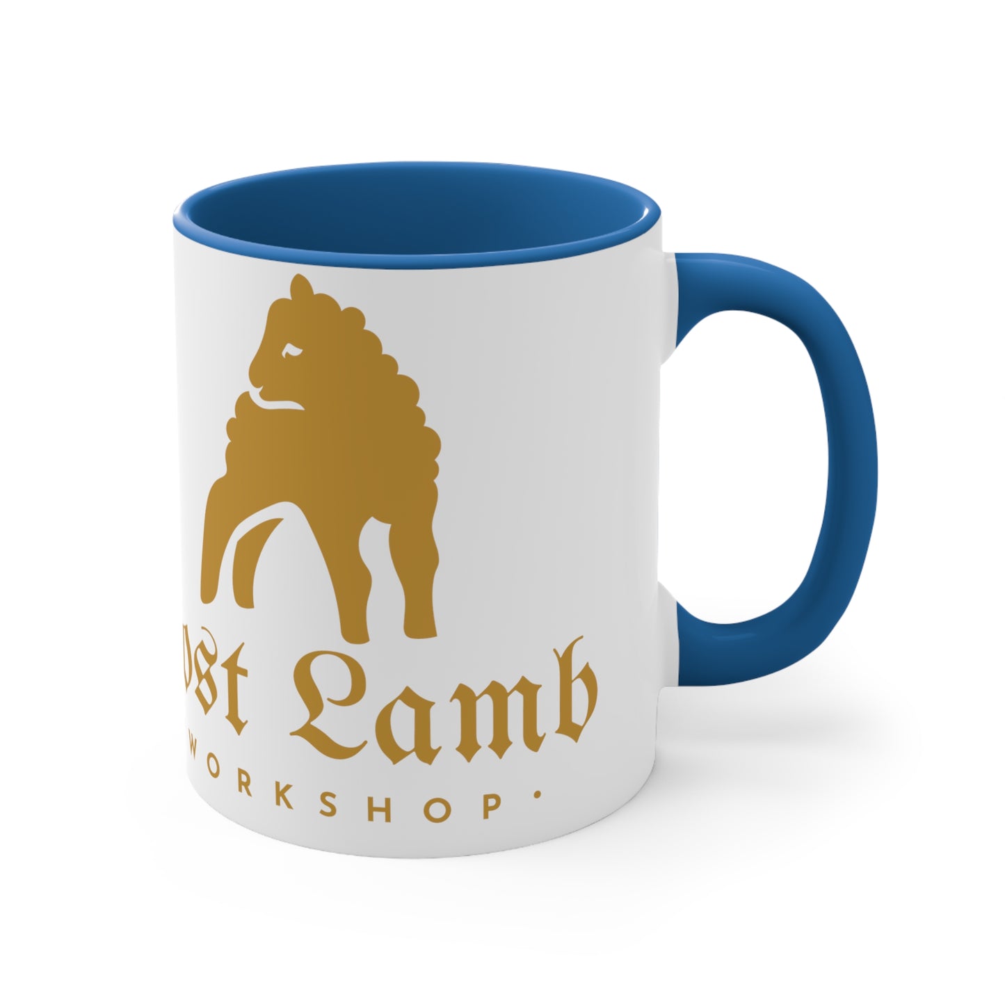 Lost Lamb Workshop - Logo - Accent Coffee Mug, 11oz - Multiple Color Options