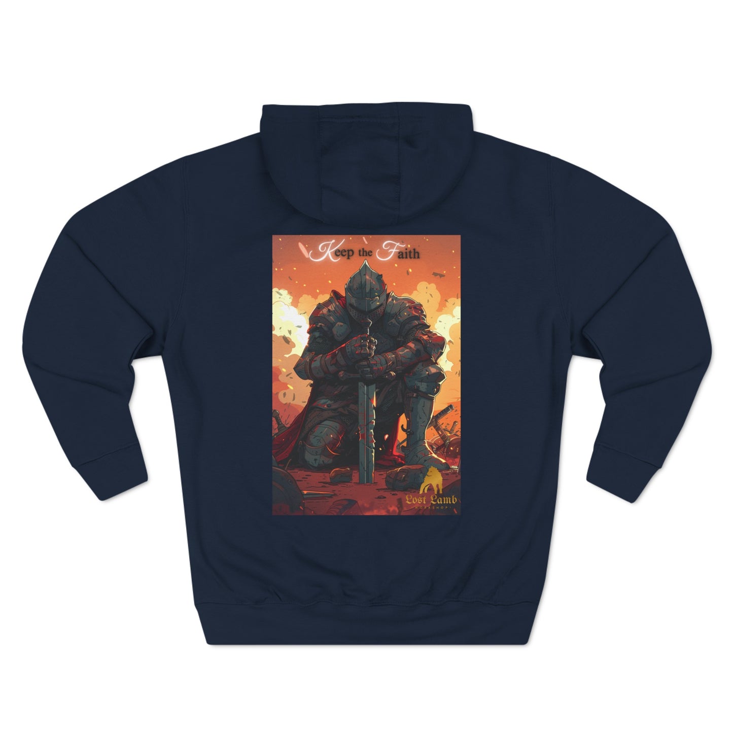 Keep The Faith Knight- Three-Panel Fleece Hoodie