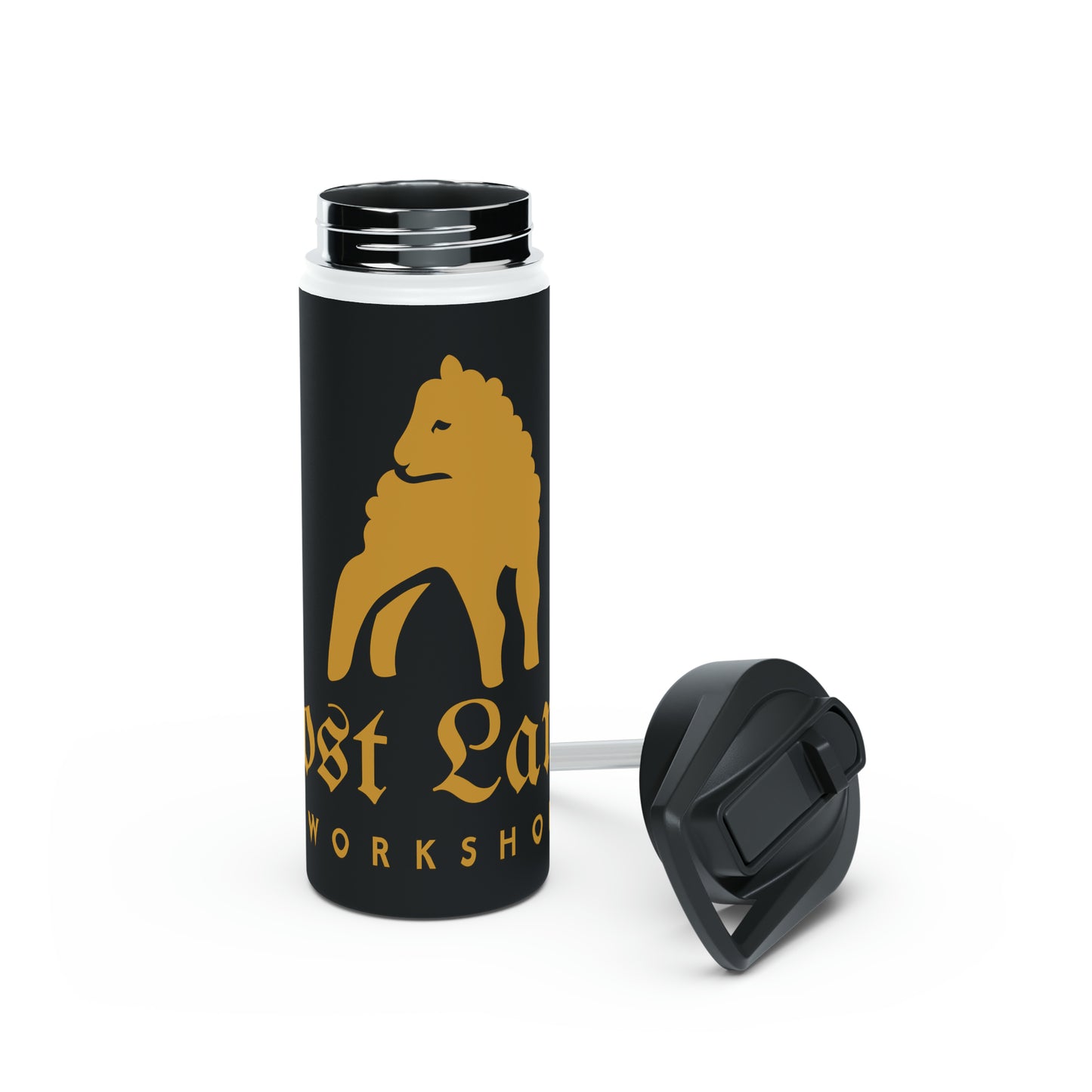 Lost Lamb Workshop Stainless Steel Water Bottle With Lid Black