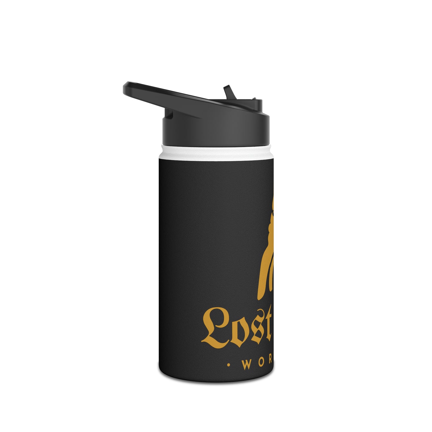 Lost Lamb Workshop Stainless Steel Water Bottle With Lid Black