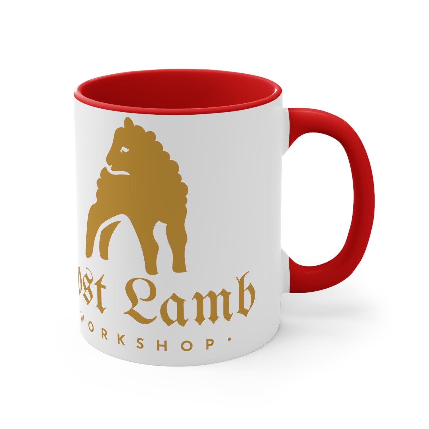 Lost Lamb Workshop - Logo - Accent Coffee Mug, 11oz - Multiple Color Options