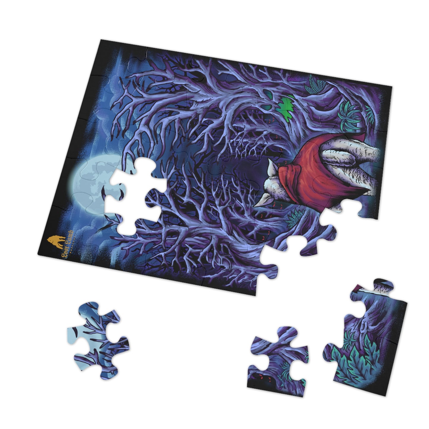 Into The Woods - Jigsaw Puzzle (30, 110, 252, 500,1000-Piece) - Lost Lamb Workshop - Gifts for Kids or Adults