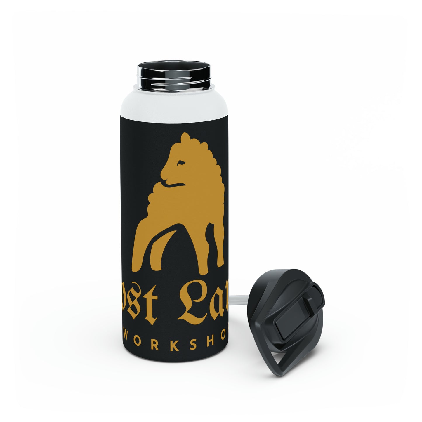 Lost Lamb Workshop Stainless Steel Water Bottle With Lid Black