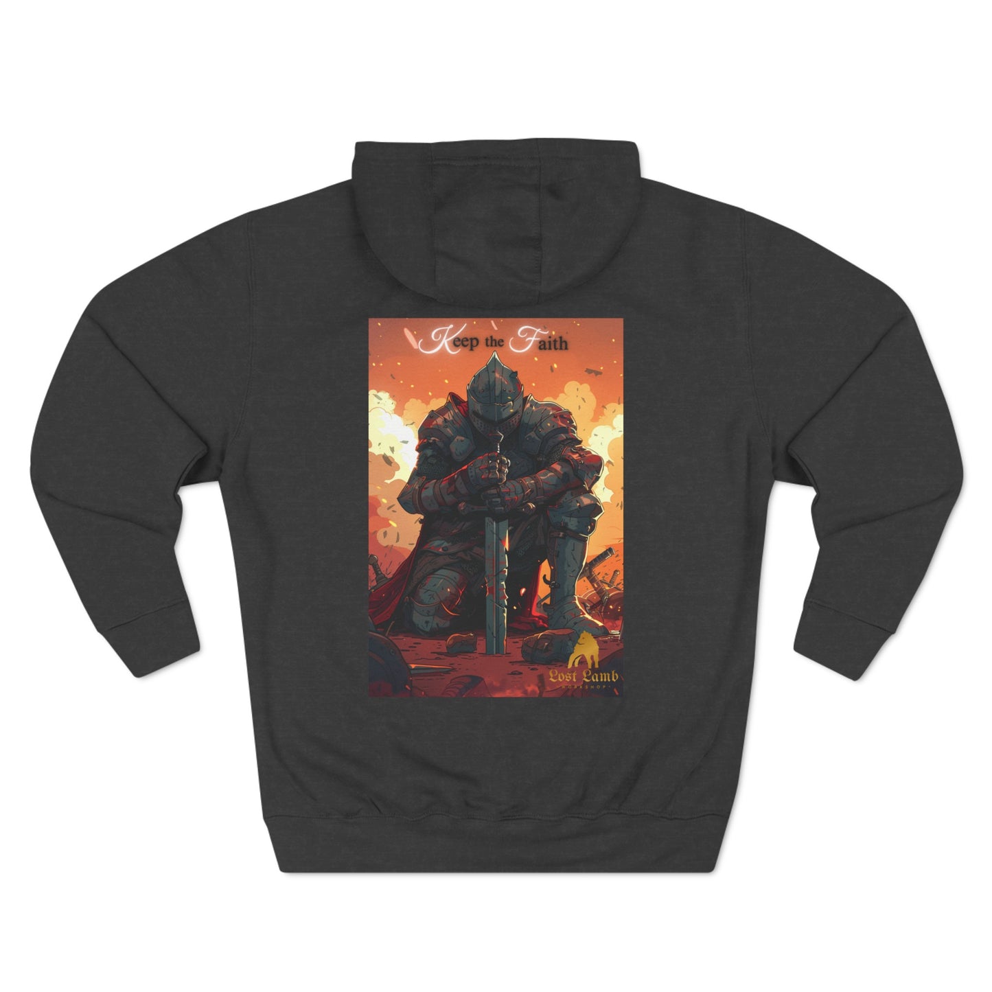 Keep The Faith Knight- Three-Panel Fleece Hoodie