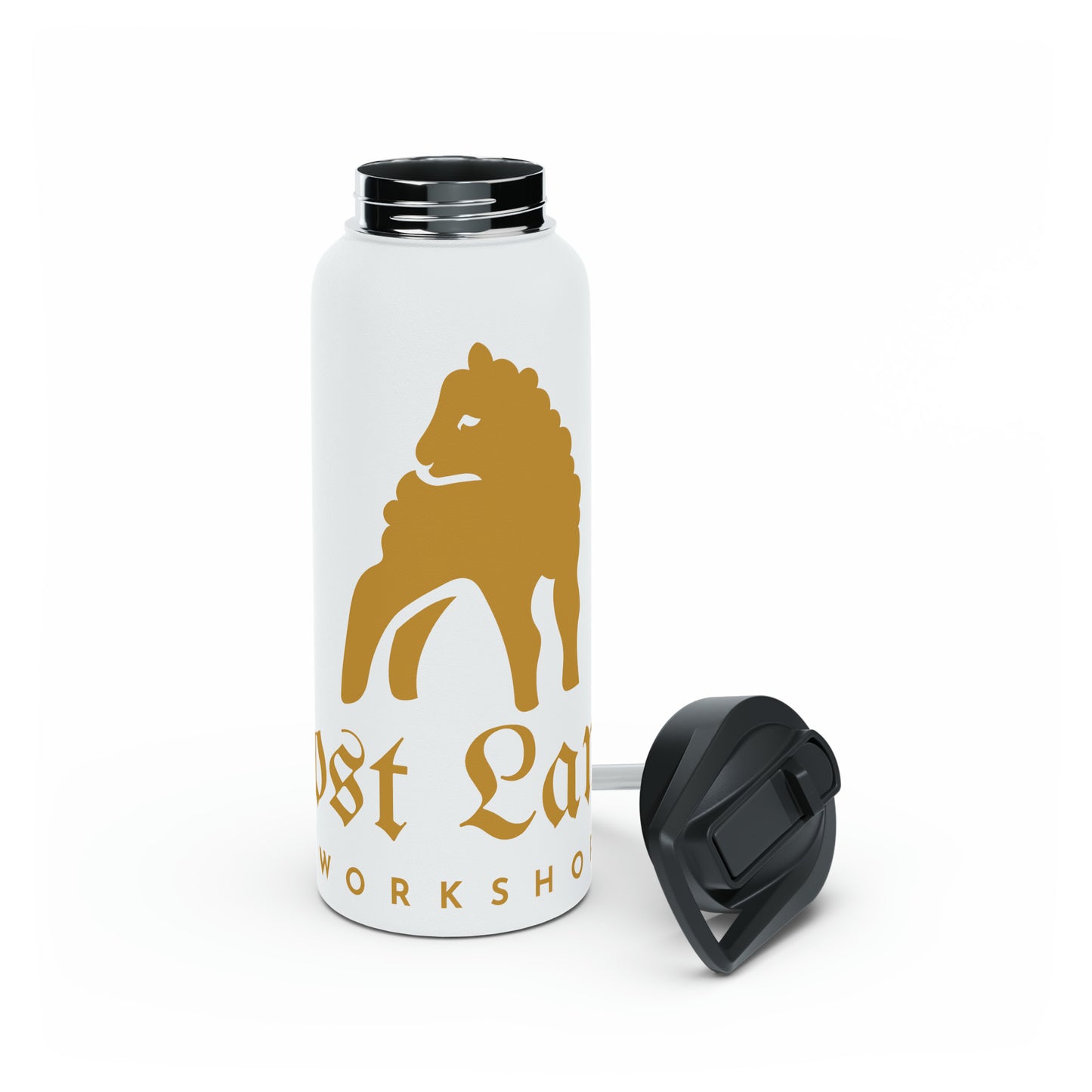 Lost Lamb Workshop Stainless Steel Water Bottle With Lid White