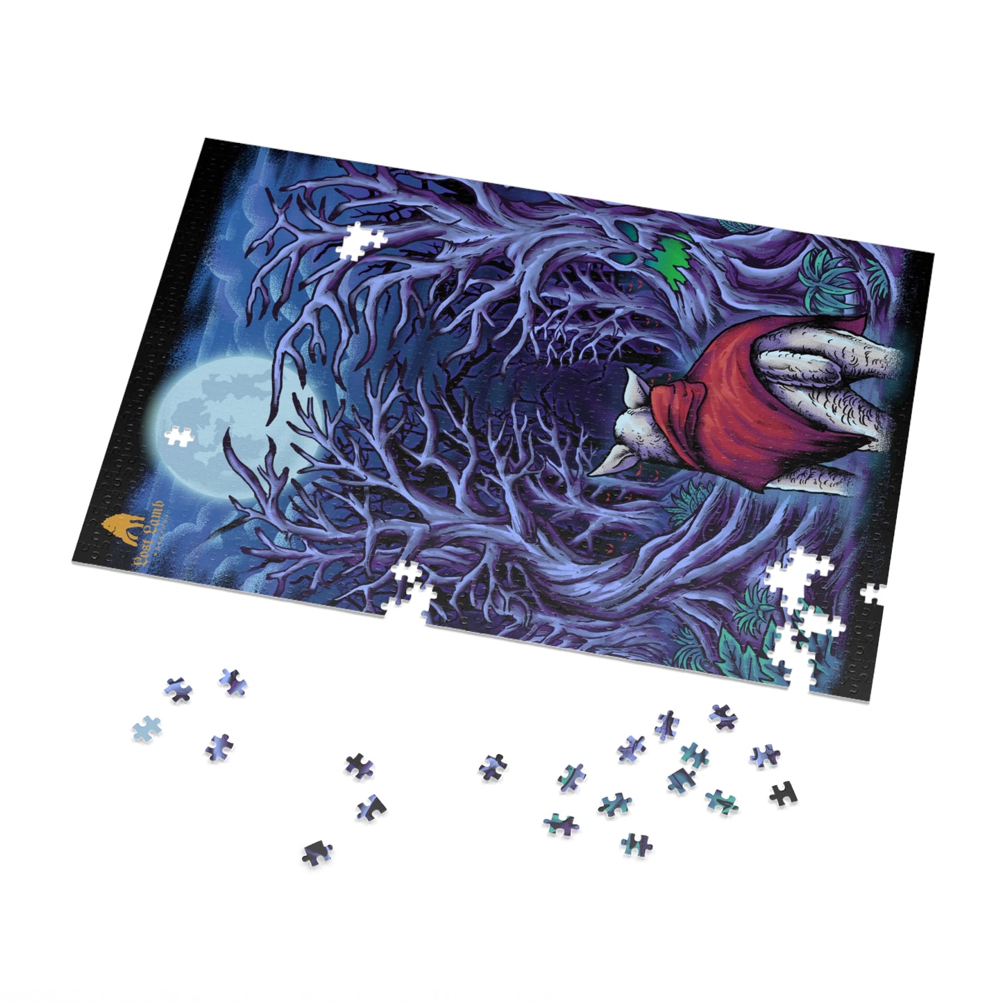 Into The Woods - Jigsaw Puzzle (30, 110, 252, 500,1000-Piece) - Lost Lamb Workshop - Gifts for Kids or Adults